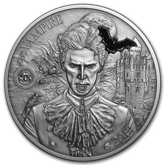 2014 Palau 2 oz Silver Mythical Creatures Collection Vampire 2014 Palau 2 oz Silver Mythical Creatures Collection Vampire